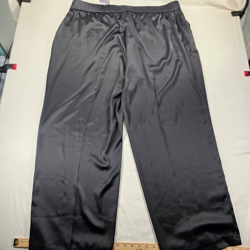 The Limited Women 3X Black Satin Wide Leg Dress Pants Elastic Back Waist H813 - Picture 3 of 7